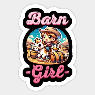 Barn Girl I Equestrian Pony Horse Fan Sticker